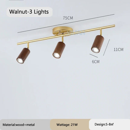 spot de plafond réglable en bois pour hôtel et magasin