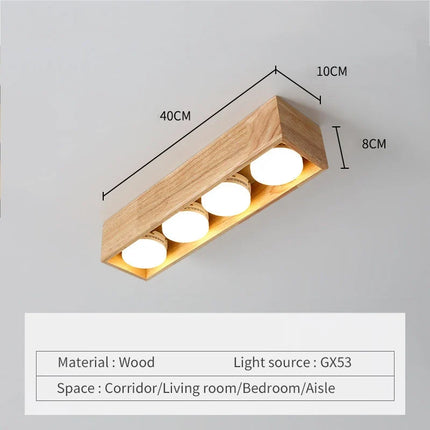Plafonnier minimaliste en bois brut pour chambre et bureau — LZ4X9J