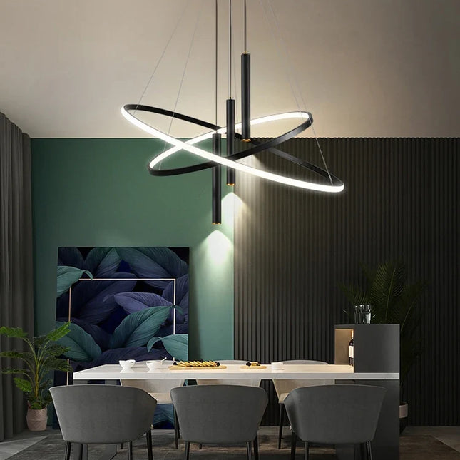 Lustre suspension LED rond moderne pour salon, salle à manger et cuisine — LZ4X9P