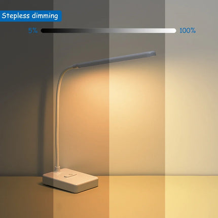 Lampe de bureau LED tactile pliable à col de cygne avec protection des yeux — LZ4X9J