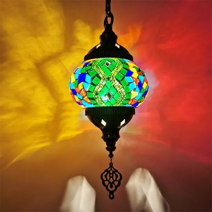 Suspension en verre teinté style méditerranéen au design bohème romantique — LZ4X9P
