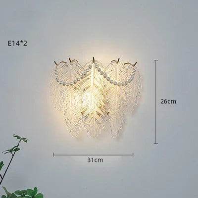 Applique murale LED en verre avec motifs nature élégants — LZ4X9P2
