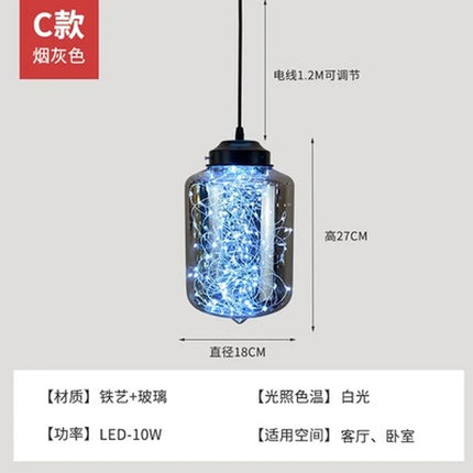 Lustre suspension nordique en verre étoilé pour intérieur — LZ4Q7X9