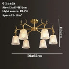 Lustre-6 têtes / Avec ampoule