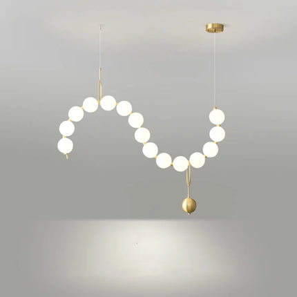 Lustre suspension blanc en acrylique orné de perles — LZ4X9Q2