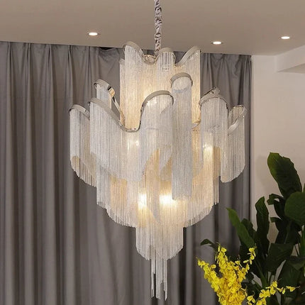 Lustre LED industriel à pampilles pour décoration intérieure moderne — LZ4X9P2