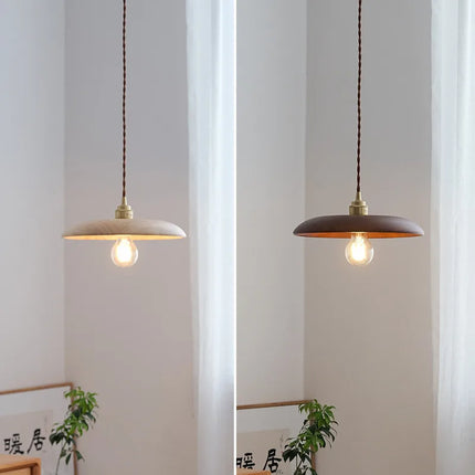 Suspension LED en bois et laiton au design nordique moderne — LZ4X9P2