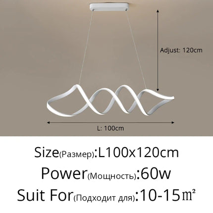 Lustre LED nordique moderne à design torsadé atmosphérique — LZ4X9P