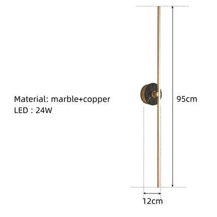 Applique murale en marbre naturel avec détail en laiton minimaliste — LZ4X9P2