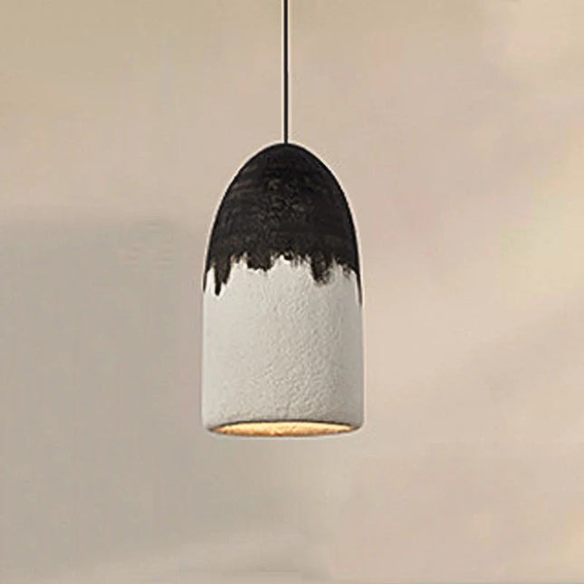 Suspension LED noire et blanche style Wabi Sabi pour café et chambre — LZ4X9M