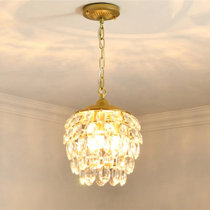 Lustre moderne en cristal doré pour intérieur lumineux — LZ4X9T2