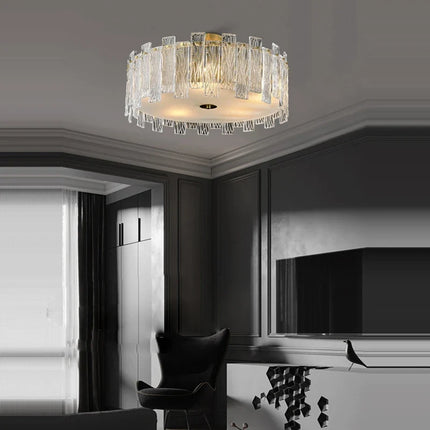 Plafonnier rond à couches finition cuivre doré design — LZ4X9M