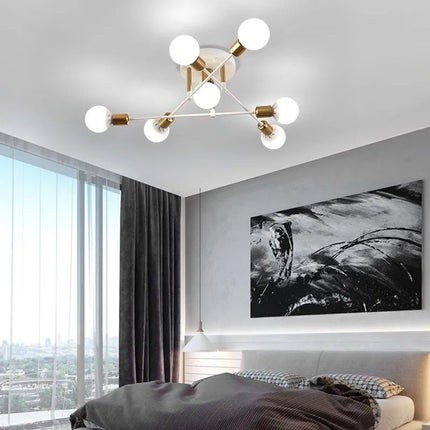 Plafonnier nordique multi-têtes style haricot magique pour salon et chambre — LZ4X9Q