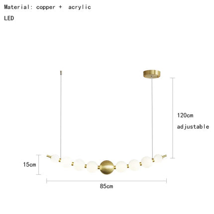 Suspension LED ronde en laiton, cuivre et aluminium décorative — LZ4M7Q2N