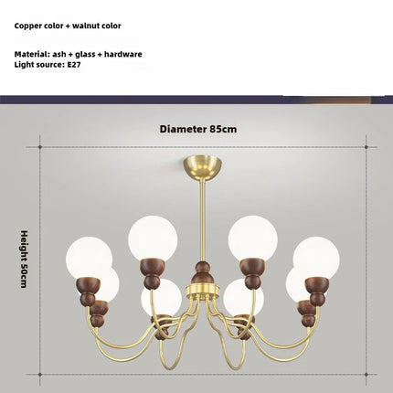 Suspension rétro en verre et bois pour intérieur élégant — LZ4M9Q2F