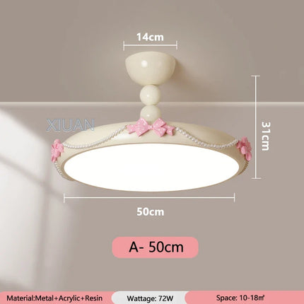 Plafonnier romantique en perles pour chambre de princesse — LZ4N7Q2