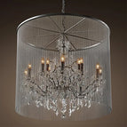 Cristal clair / D43xH56cm 4 Lumières / Chandelier noir | Blanc chaud