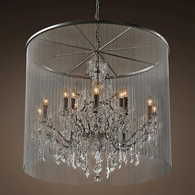 Lustre traditionnel à LED orné de cristaux fumés — LZ4X9M