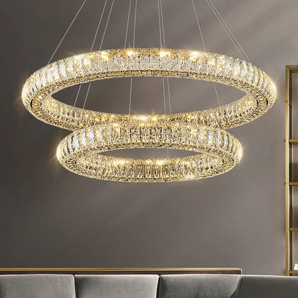 Lustre transparent en cristal LED pour décoration intérieure moderne — LZ4X9Q7N