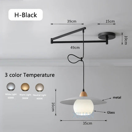 Suspension LED nordique en bois massif pour restaurant — LZ4X9T
