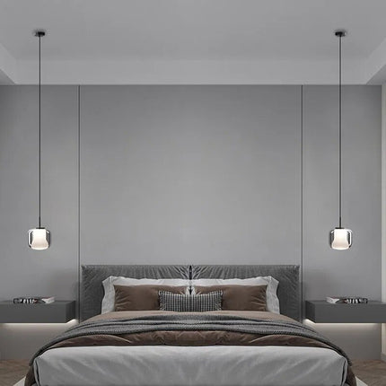Suspension LED à trois têtes en verre gris fumé moderne — LZ4X9P