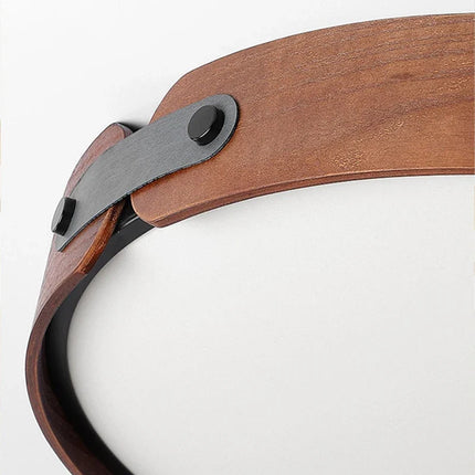 Plafonnier créatif en bois et cuir synthétique avec 3 disques interchangeables — LZ4T9QJ