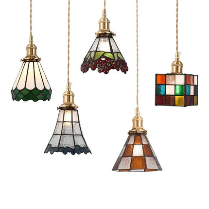Suspension nordique en verre teinté et cuivre élégant — LZ4X9P