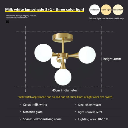 Lustre suspension en verre blanc pour éclairage intérieur — LZ4X9P