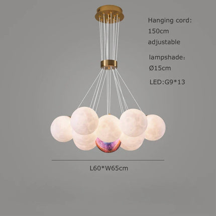 Lustre sphérique LED réglable en hauteur pour décoration moderne — LZ4QX9