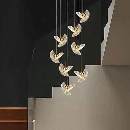 Suspension LED rotative au design créatif pour escalier — LZ4X9T