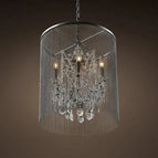 Cristal gris fumé / D43xH56cm 4 Lumières / Chandelier blanc | Blanc chaud