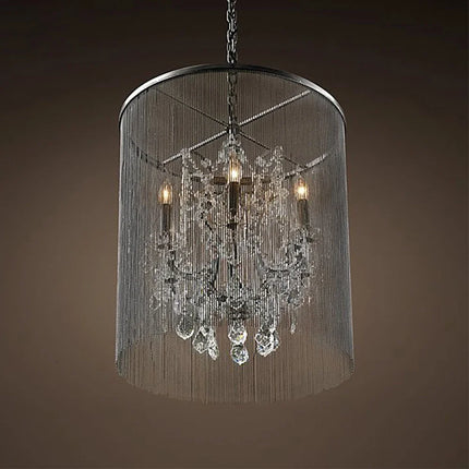 Lustre traditionnel à LED orné de cristaux fumés — LZ4X9M
