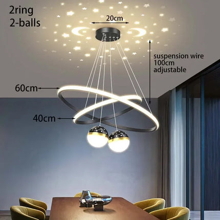 Lustre LED moderne effet ciel étoilé pour décoration intérieure — LZ4X9J