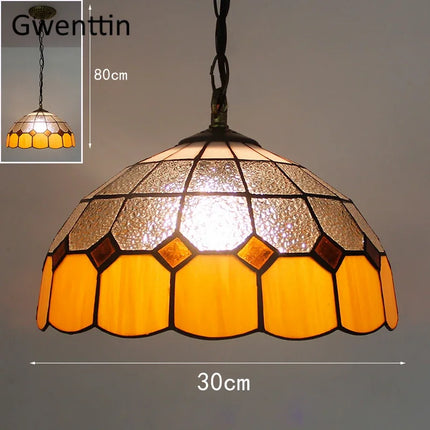 Suspension en verre teinté style Tiffany pour décoration intérieure — LZQ7M2