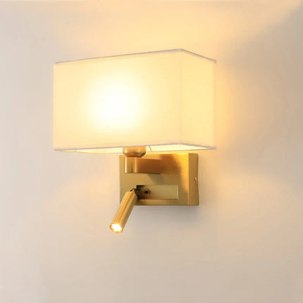 Applique murale avec abat-jour en tissu et spot orientable 360° — LZ4XJ9