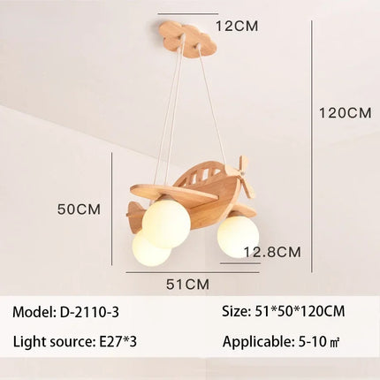 lustre moderne en bois fait à la main pour enfant