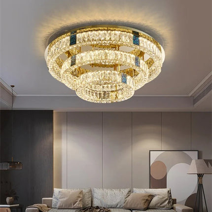 Plafonnier LED rond en acier inoxydable style nordique — LZ4P9XJ
