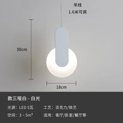 Suspension moderne géométrique en acrylique LED forme lune — LZ4X9B