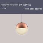 Or rose clair / D20cm / Ampoule à led