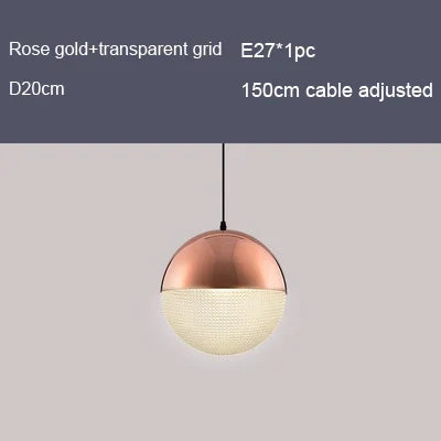 Suspension nordique en verre à motif carreaux pour décoration moderne — LZ4X9M