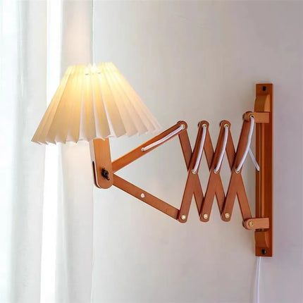 Applique murale LED télescopique style japonais en bois pour salon et chambre — LZ4QX9