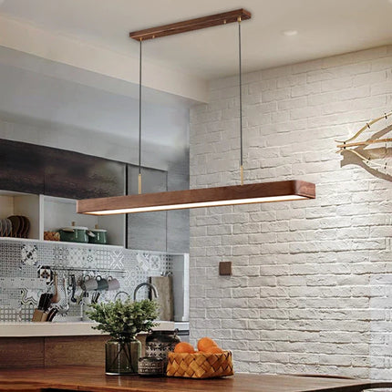 Suspension LED moderne en bois avec télécommande pour bar et table — LZ4X9T