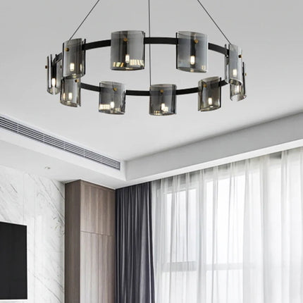 Lustre moderne en verre pour éclairage design élégant — LZ4X9P2