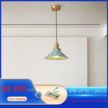 Suspension industrielle vintage avec abat-jour en métal — LZ4X9B