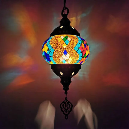 Suspension en verre teinté style méditerranéen au design bohème romantique — LZ4X9P