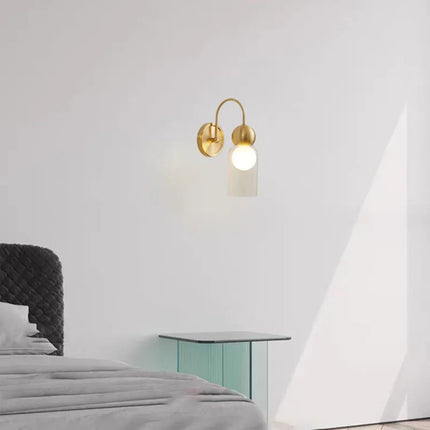 Applique murale moderne en verre et cuivre pour escalier et allée — LZ4X9P2