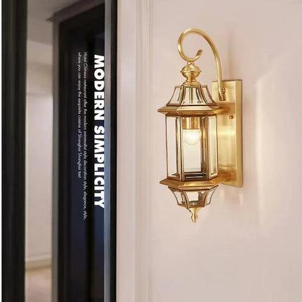applique murale extérieure en cuivre LED étanche design élégant