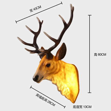 Applique murale en bois forme cerf avec éclairage LED décoratif — LZ4P9XQ