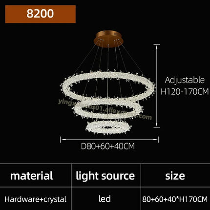 Lustre suspendu en cristal à motifs fleurs de glace élégant — LZ4XJ9