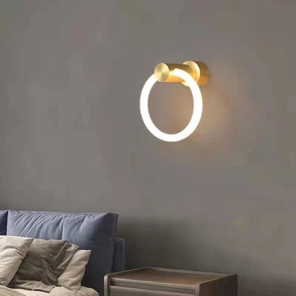 Applique murale LED moderne en laiton avec anneau acrylique et 3 couleurs dimmables — LZ4X9T